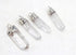 Clear Quartz Pendant, 35x10mm, Free Form Pendant, Silver Plated Brass, Sold As 1 Piece.
